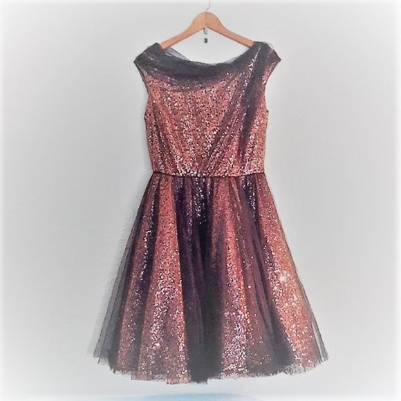 BYRON LARS sequined swing dress, sz 8, stunning - Picture 5 of 10